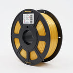 Standard PLA Silk Golden 1.75mm filament on a plastic spool